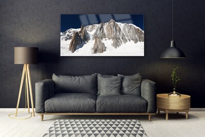 Plexiglas® Wall Art Mountain snow landscape white grey