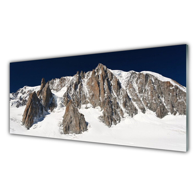 Plexiglas® Wall Art Mountain snow landscape white grey