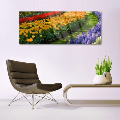 Plexiglas® Wall Art Flowers floral green red yellow purple