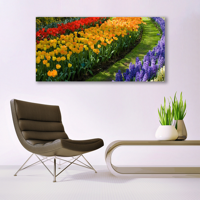 Plexiglas® Wall Art Flowers floral green red yellow purple