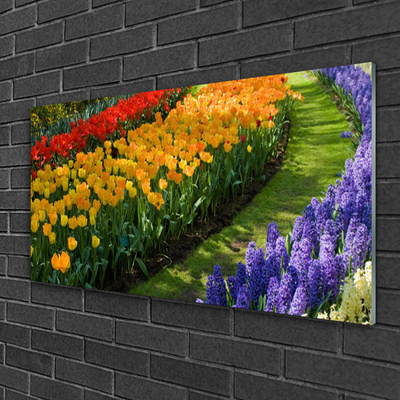 Plexiglas® Wall Art Flowers floral green red yellow purple