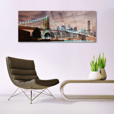 Plexiglas® Wall Art Bridge city architecture brown white