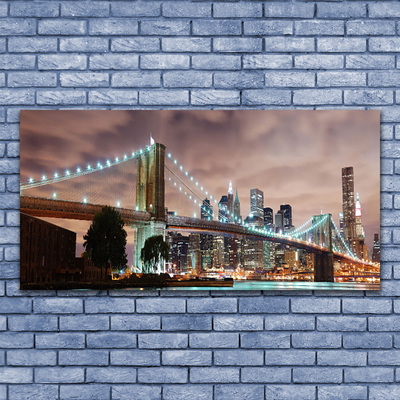 Plexiglas® Wall Art Bridge city architecture brown white