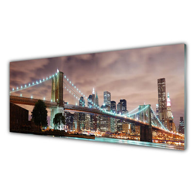 Plexiglas® Wall Art Bridge city architecture brown white