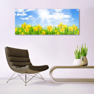 Plexiglas® Wall Art Jonquille sun floral green yellow white