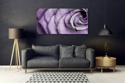 Plexiglas® Wall Art Rose floral purple