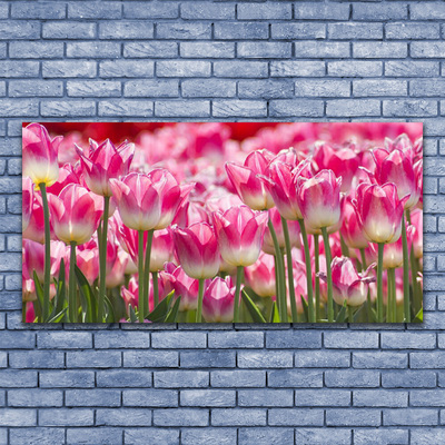 Plexiglas® Wall Art Tulips floral green white red