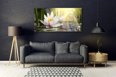 Plexiglas® Wall Art Flowers water floral white green