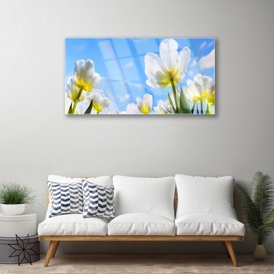 Plexiglas® Wall Art Flowers floral white green