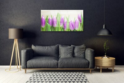 Plexiglas® Wall Art Tulips floral pink green