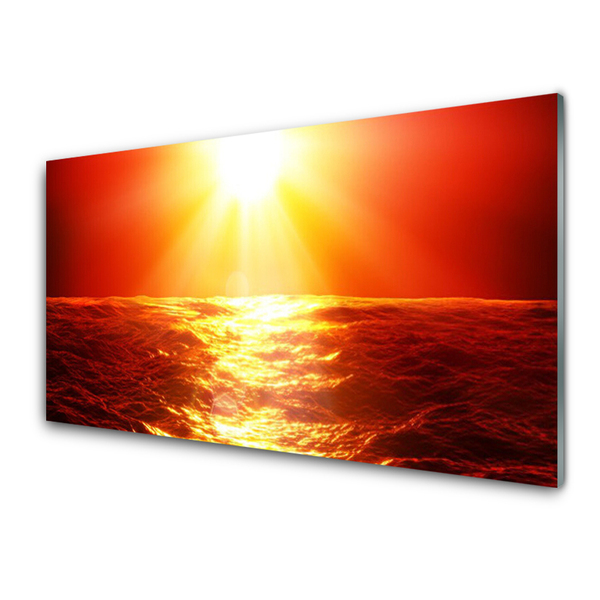 Plexiglas® Wall Art Sun sea landscape yellow orange