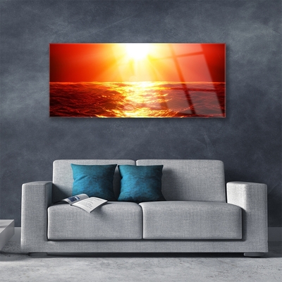 Plexiglas® Wall Art Sun sea landscape yellow orange