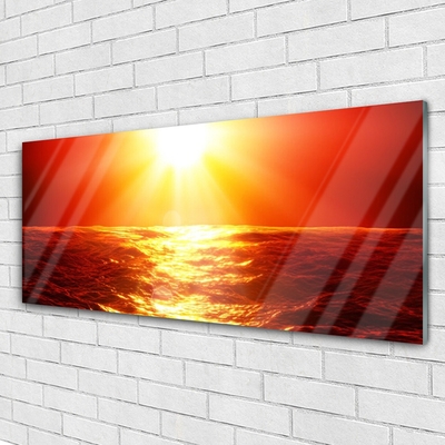 Plexiglas® Wall Art Sun sea landscape yellow orange