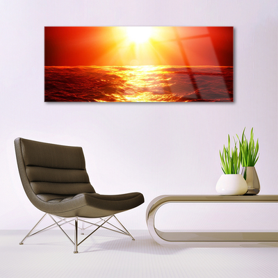 Plexiglas® Wall Art Sun sea landscape yellow orange