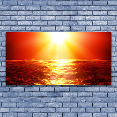 Plexiglas® Wall Art Sun sea landscape yellow orange