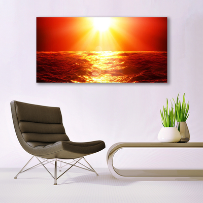 Plexiglas® Wall Art Sun sea landscape yellow orange