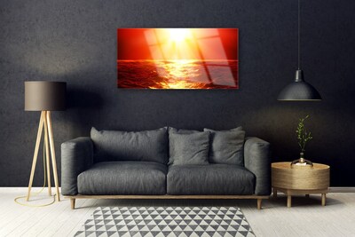 Plexiglas® Wall Art Sun sea landscape yellow orange