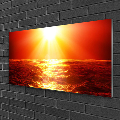 Plexiglas® Wall Art Sun sea landscape yellow orange