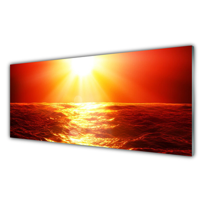 Plexiglas® Wall Art Sun sea landscape yellow orange