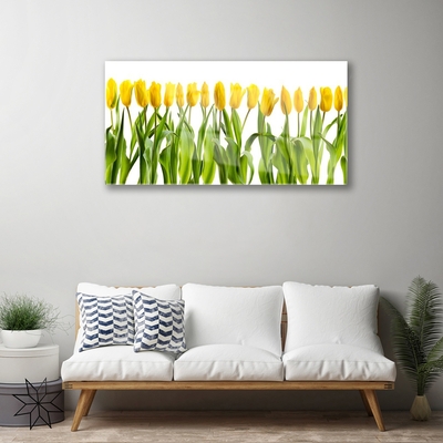 Plexiglas® Wall Art Tulips floral green yellow