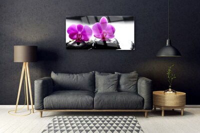 Plexiglas® Wall Art Flower stones floral pink black