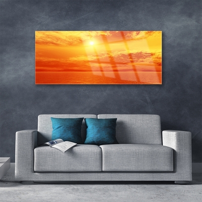 Plexiglas® Wall Art Sun sea landscape yellow