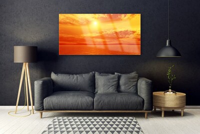 Plexiglas® Wall Art Sun sea landscape yellow