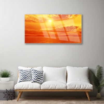 Plexiglas® Wall Art Sun sea landscape yellow