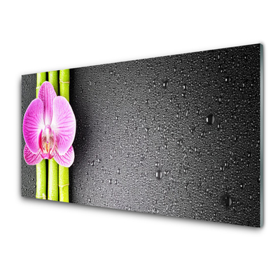 Plexiglas® Wall Art Bamboo tube flower floral green pink