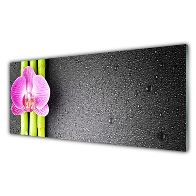 Plexiglas® Wall Art Bamboo tube flower floral green pink
