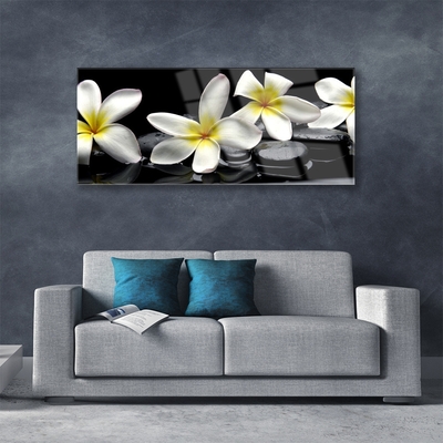 Plexiglas® Wall Art Flower stones floral green white black