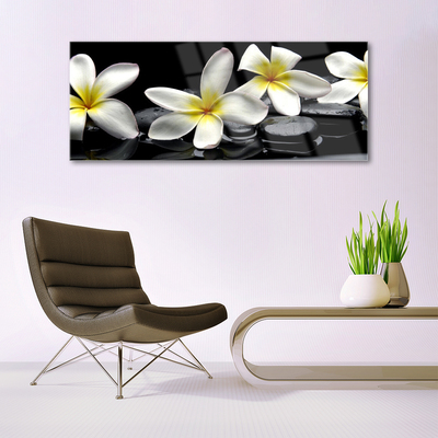 Plexiglas® Wall Art Flower stones floral green white black