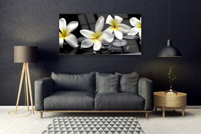 Plexiglas® Wall Art Flower stones floral green white black