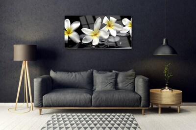 Plexiglas® Wall Art Flower stones floral green white black