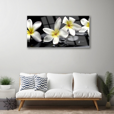 Plexiglas® Wall Art Flower stones floral green white black