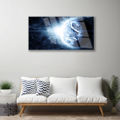 Plexiglas® Wall Art Globe universe black blue white