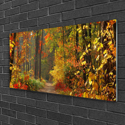 Plexiglas® Wall Art Forest nature brown green yellow orange