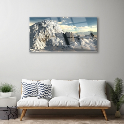 Plexiglas® Wall Art Mountains landscape grey white