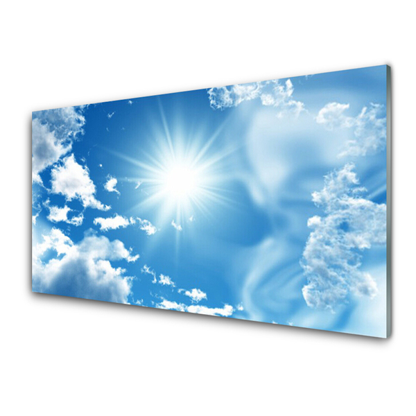 Plexiglas® Wall Art Heaven sun landscape white blue