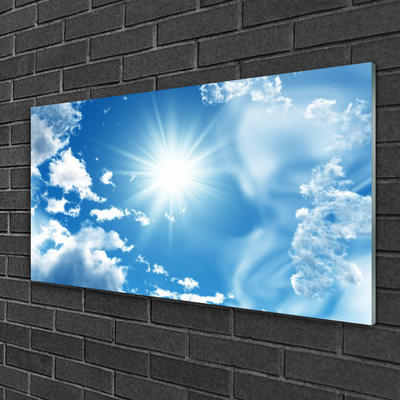 Plexiglas® Wall Art Heaven sun landscape white blue