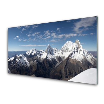 Plexiglas® Wall Art Mountains landscape white grey