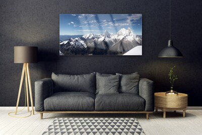 Plexiglas® Wall Art Mountains landscape white grey