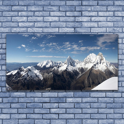 Plexiglas® Wall Art Mountains landscape white grey