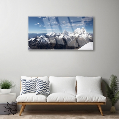 Plexiglas® Wall Art Mountains landscape white grey