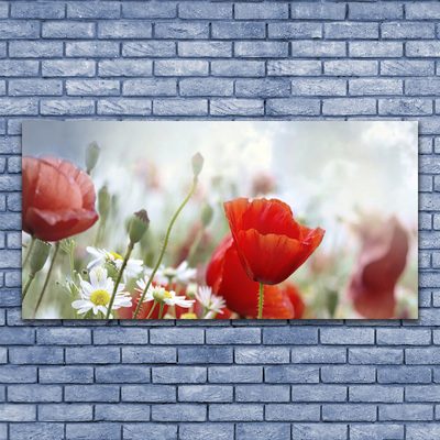 Plexiglas® Wall Art Flowers floral red yellow white