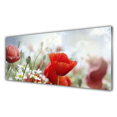 Plexiglas® Wall Art Flowers floral red yellow white