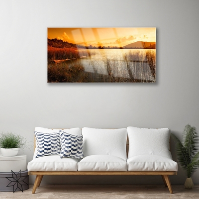 Plexiglas® Wall Art Sea landscape blue yellow