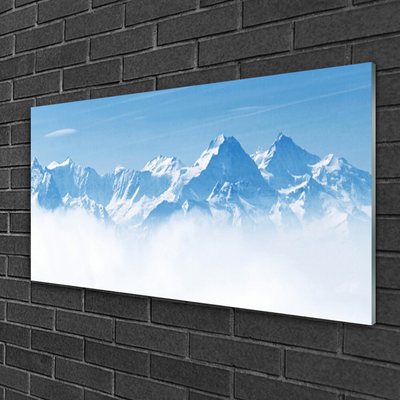 Plexiglas® Wall Art Mountain fog landscape blue white