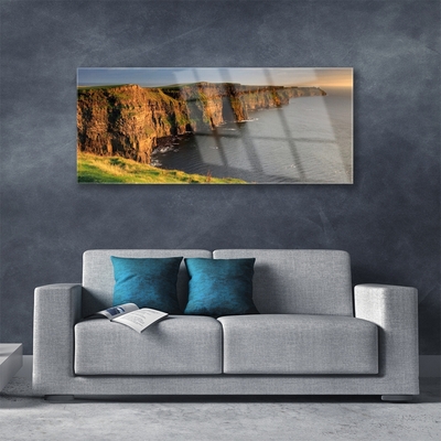Plexiglas® Wall Art Rock sea landscape brown grey