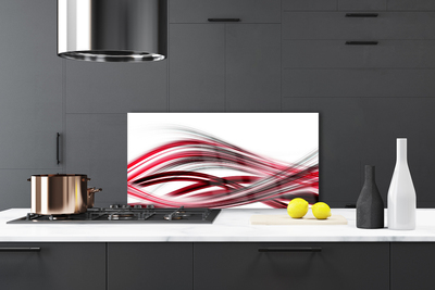 Kitchen Splashback Abstract art art pink red white